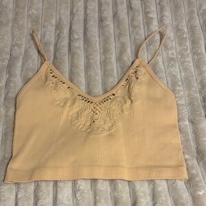 Aeropostale Lace Detail Tan Cami